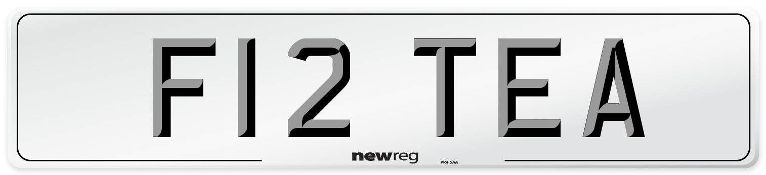 F12 TEA Number Plate from New Reg